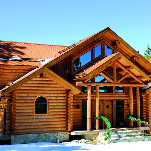new log home in mountain resort town