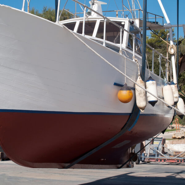 fishing boat ready for launching